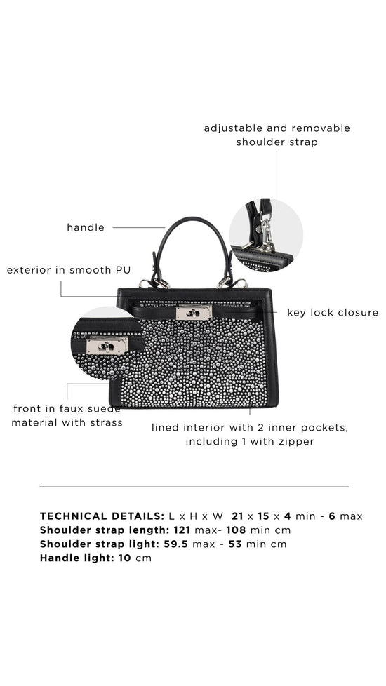 PARIS MINI STRASS Handbag - BLACK SILVER