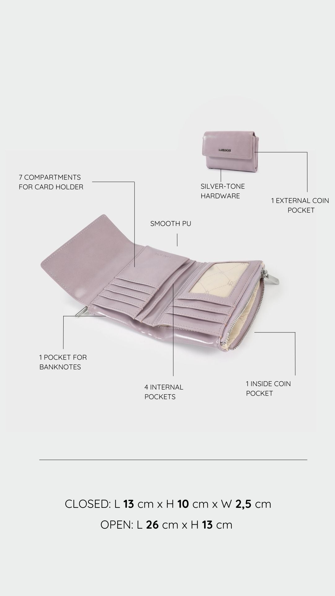 Portafoglio FANNY WALLET - LAVANDER