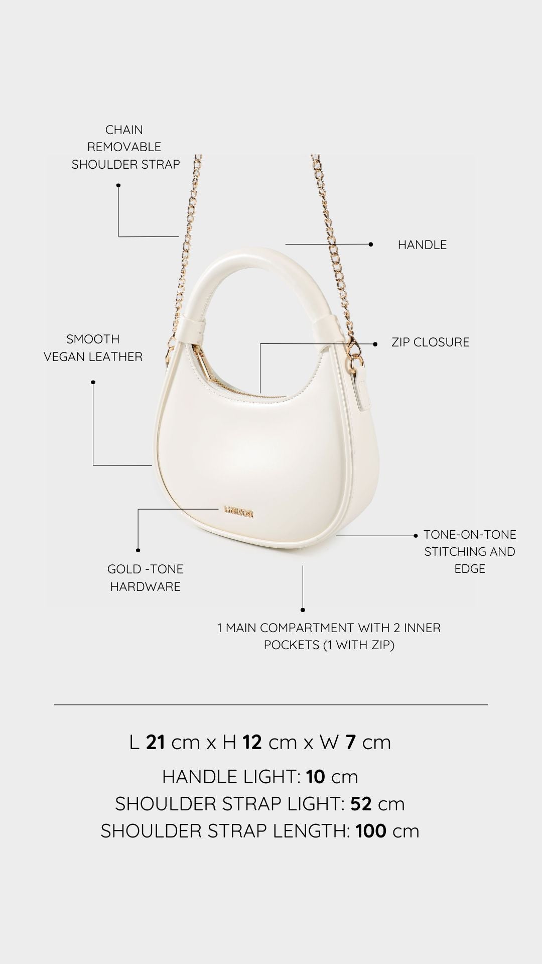 Mini bag a mano LADY - IVORY