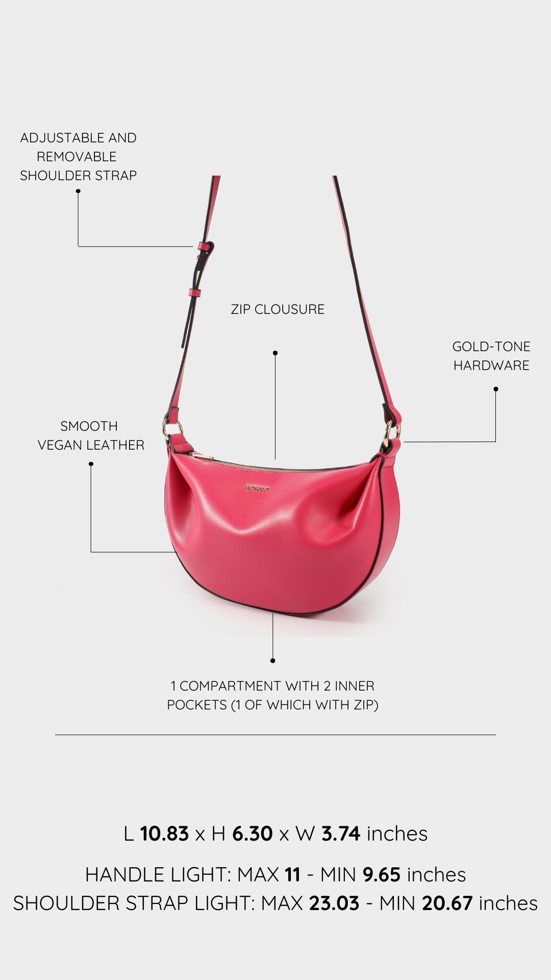Borsa a spalla ARYA - CHERRY