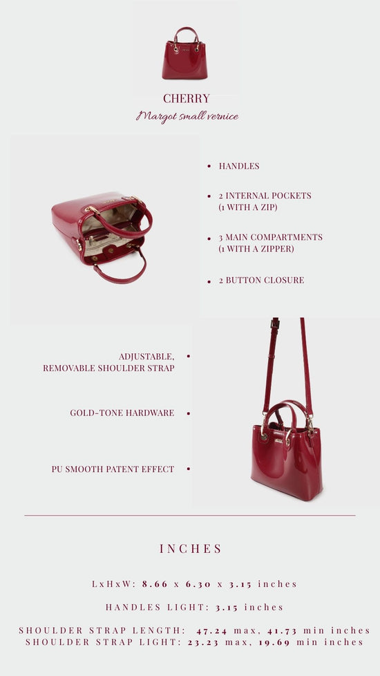 Borsa a mano MARGOT SMALL VERNICE - CHERRY