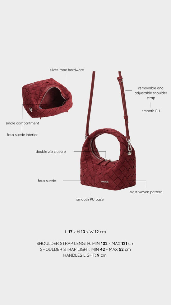 Borsa a mano WEAVE - BURGUNDY