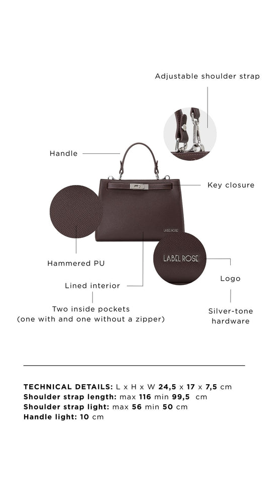 Borsa a mano PARIS SMALL - DARK CHOCOLATE