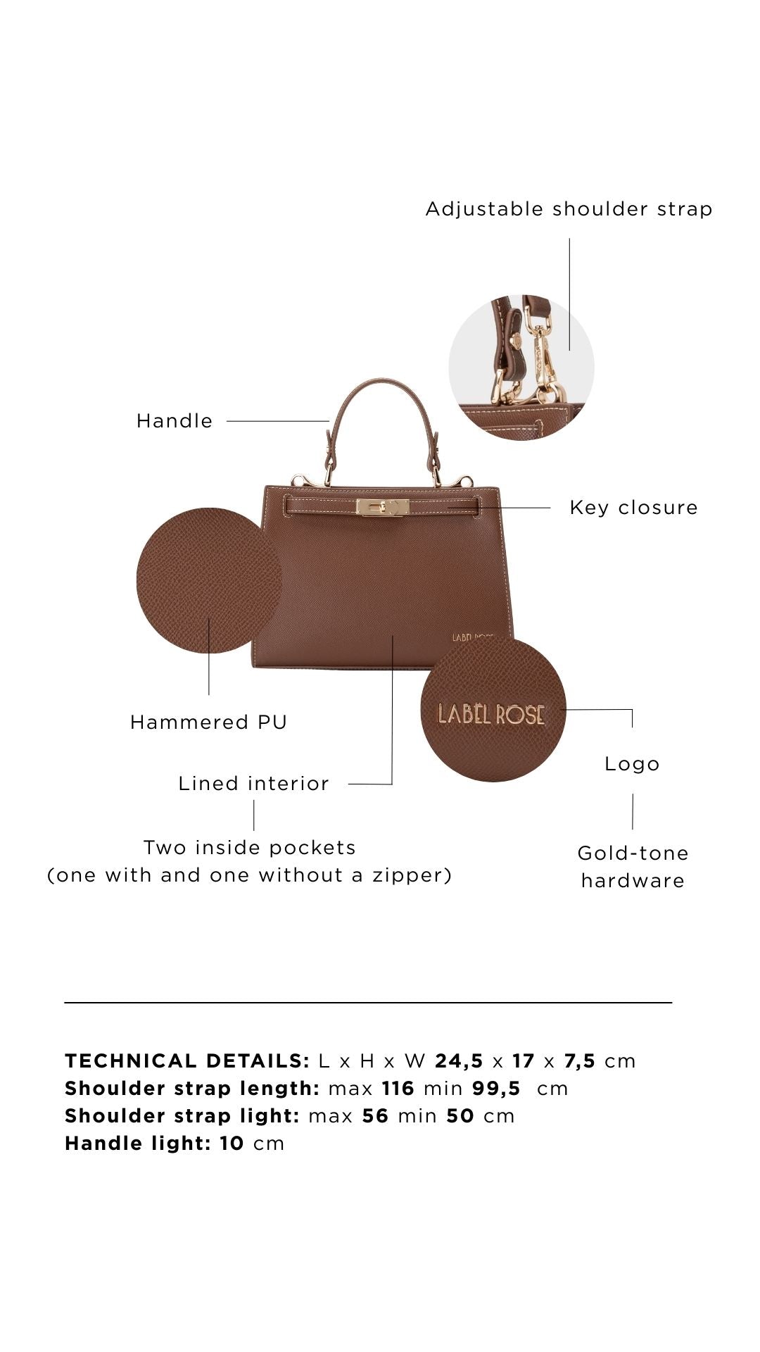 Borsa a mano PARIS SMALL - COFFEE BROWN