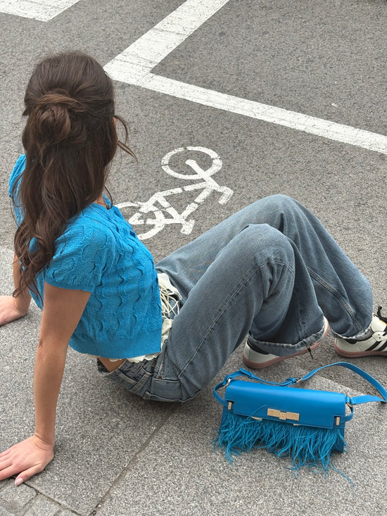 Borsa a tracolla GRACE LONG LE - TURQUOISE