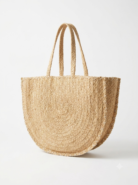 Borsa in paglia SUNRAY - BEIGE - con PERSONALIZZAZIONE