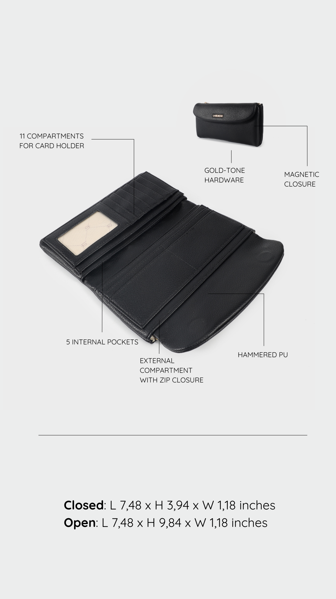 Portafoglio GEORGIE WALLET - BLACK