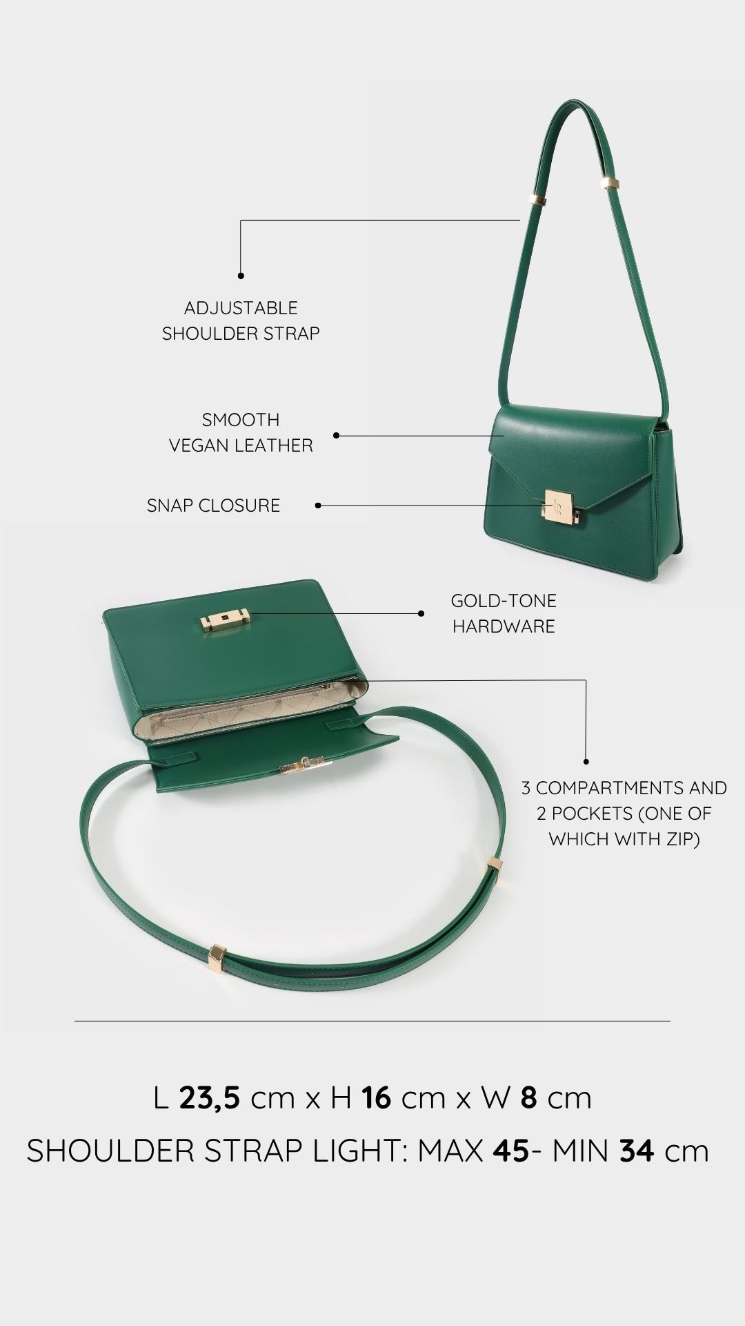 Borsa a tracolla AURA - GREEN