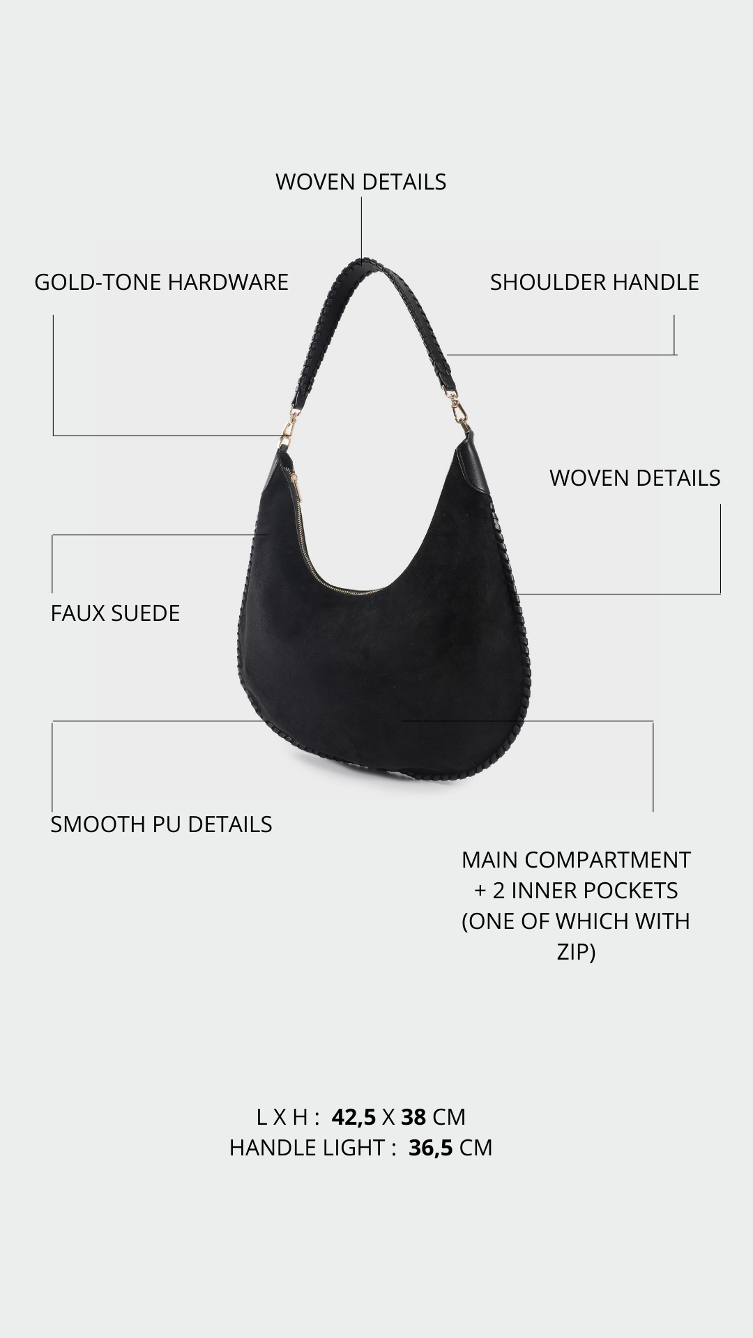 BORSA A SPALLA AURORA - BLACK