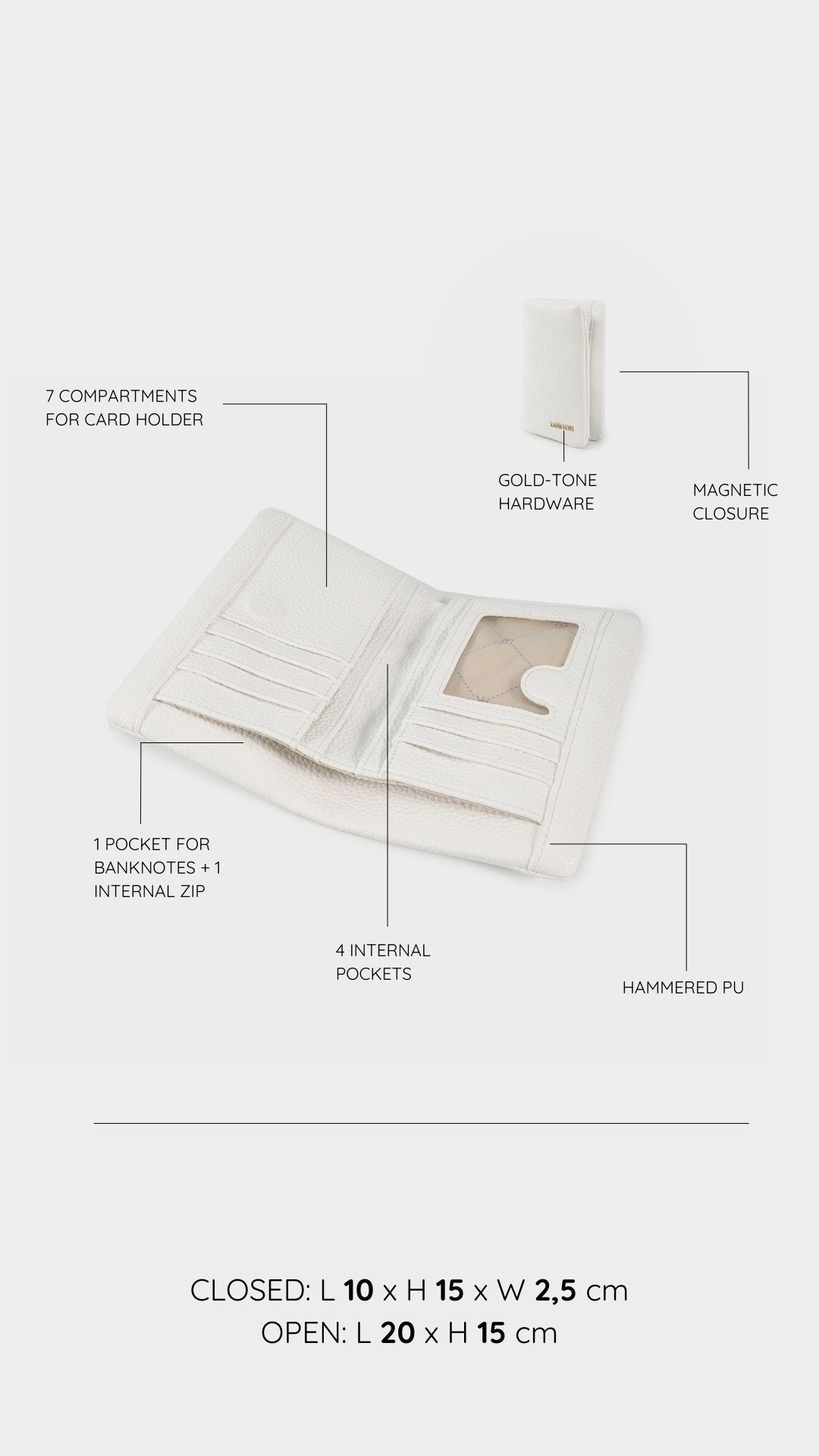 Portafoglio CHERYL BIG - WHITE