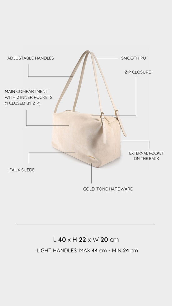 SIDNEY shoulder shopping bag - CREAM