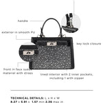Borsa a mano PARIS MINI STRASS  - BLACK SILVER