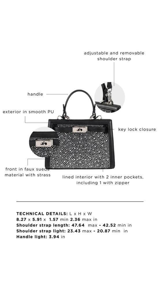 PARIS MINI STRASS Handbag - BLACK SILVER