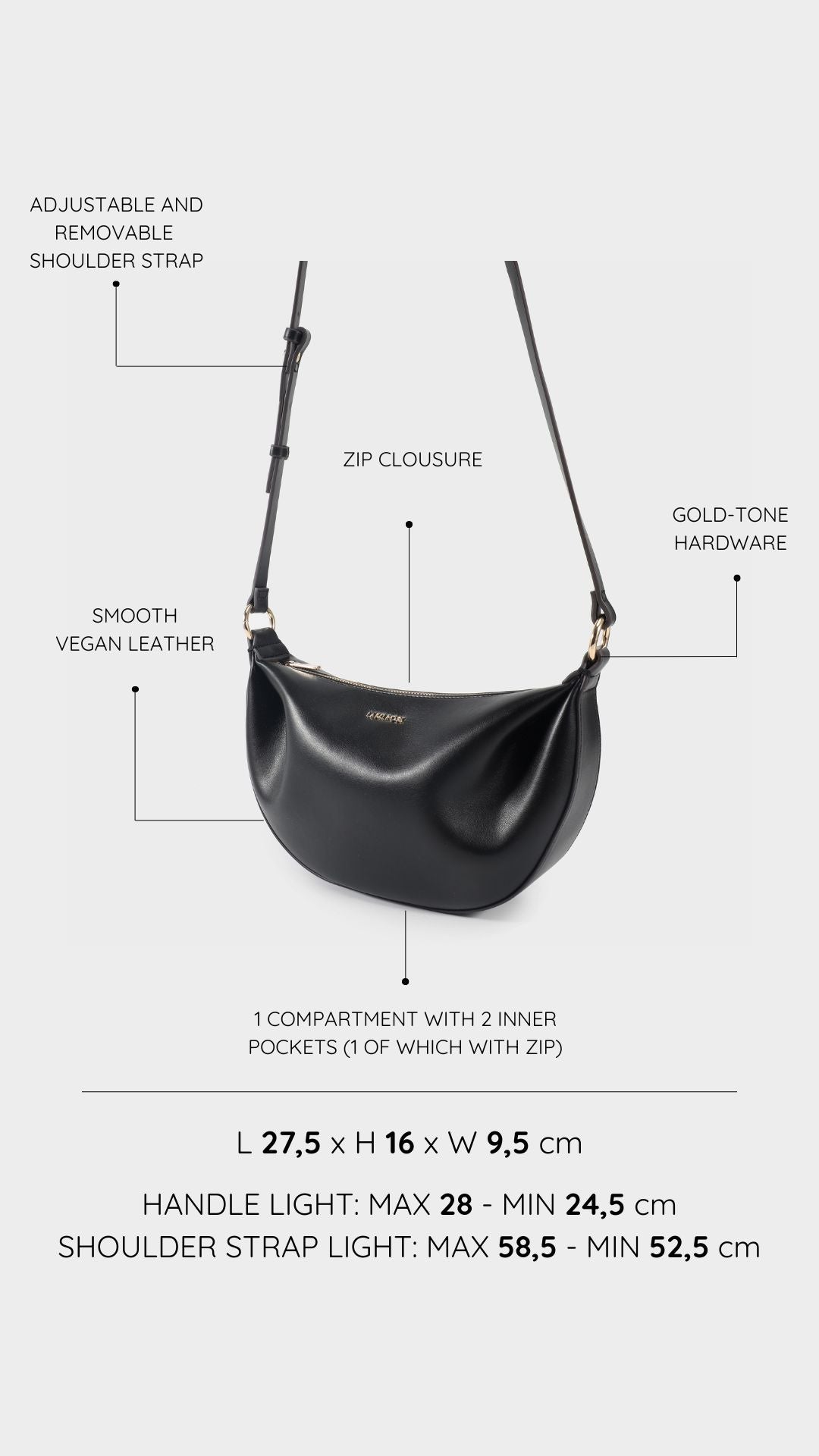 Borsa a spalla ARYA - BLACK