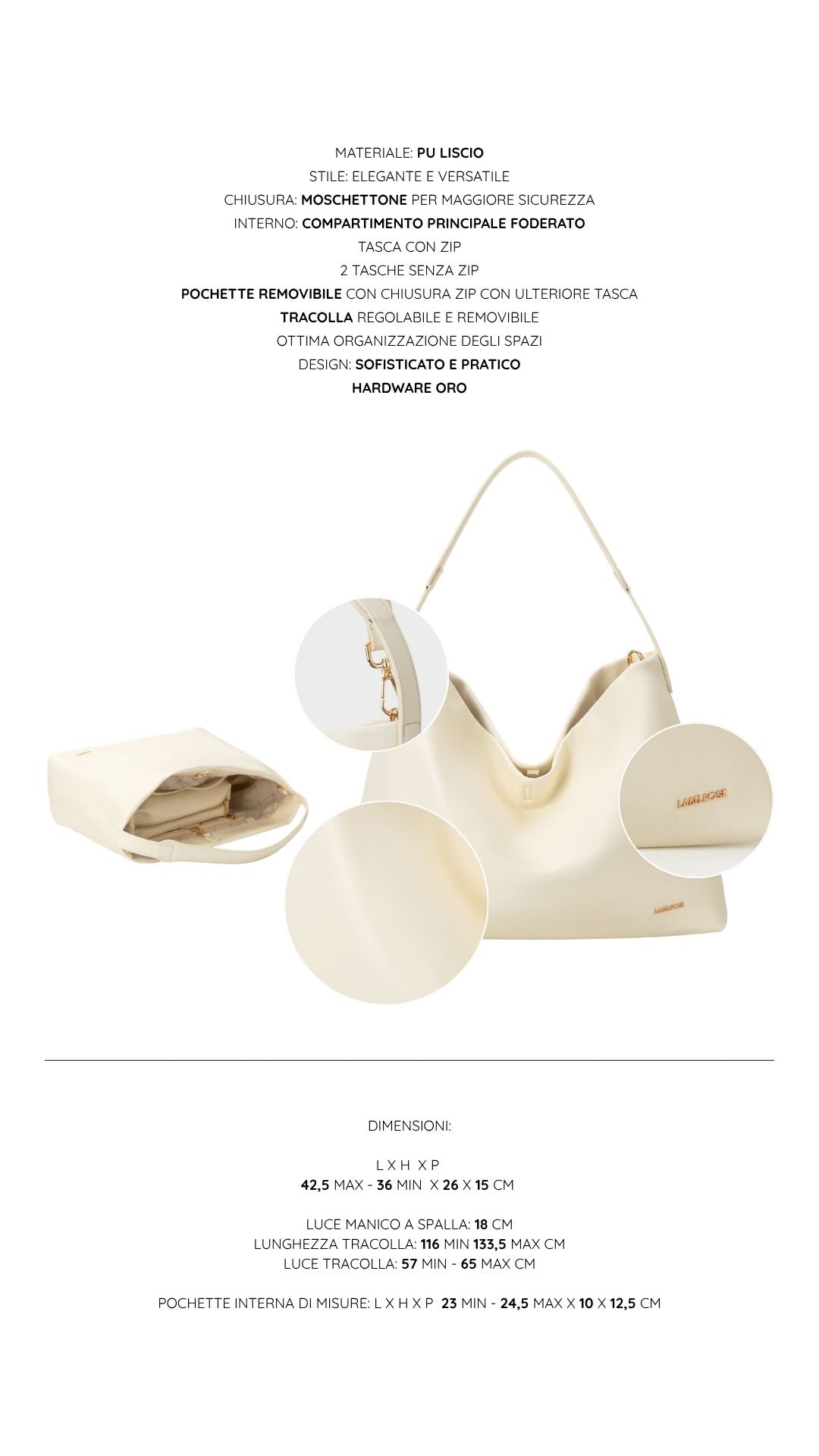 Shopper bag RUBY - MILK