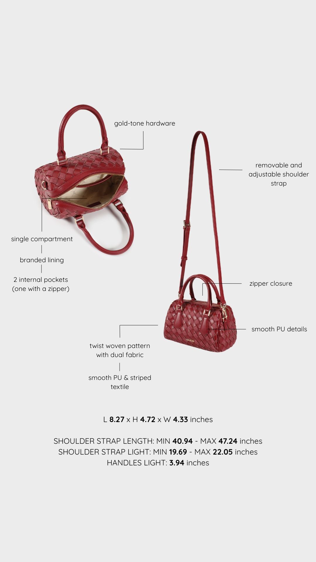 Borsa a mano TWIST- CHERRY