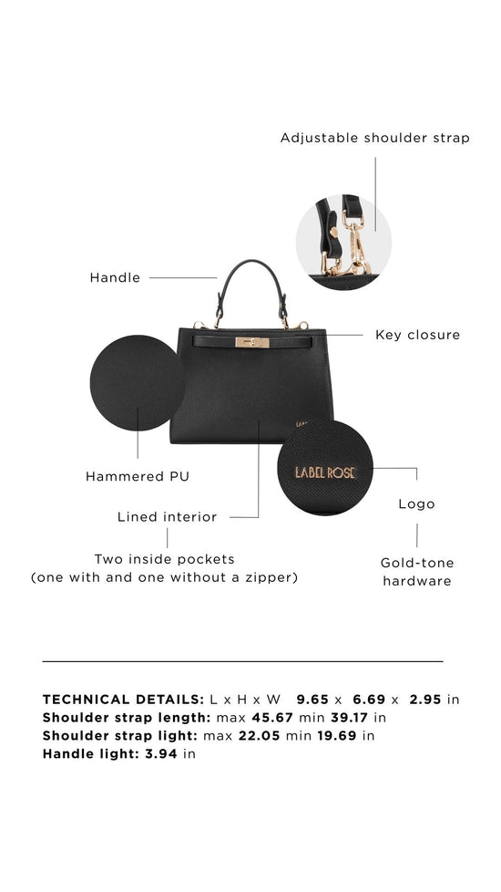 Borsa a mano PARIS SMALL - BLACK GOLD