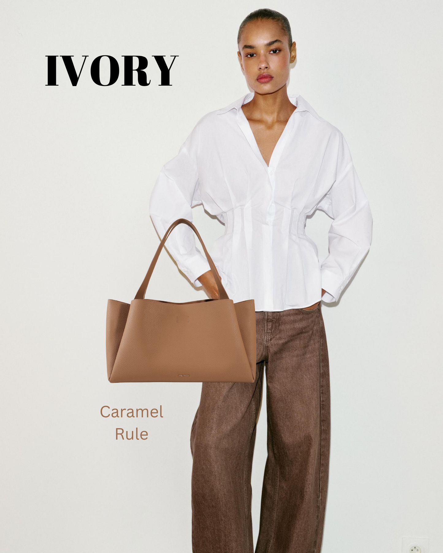 Shoulder bag IVORY - CARAMEL RULE
