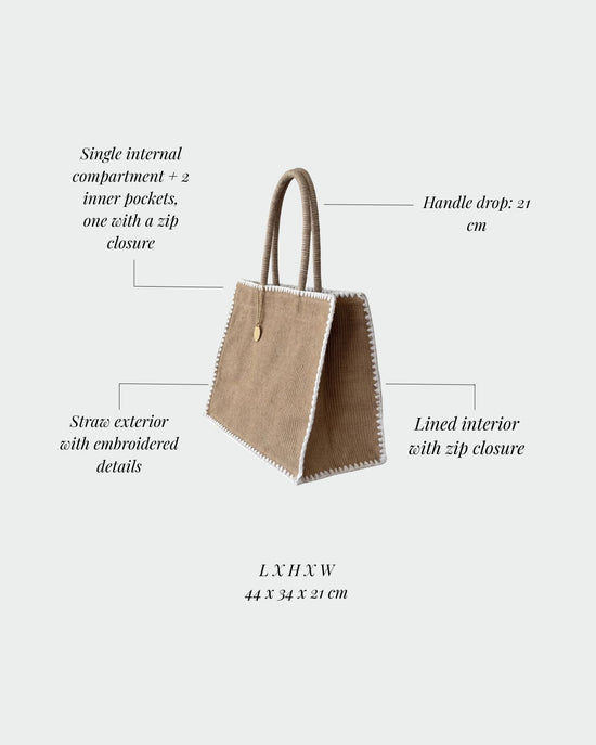 AZURE straw bag - WHITE