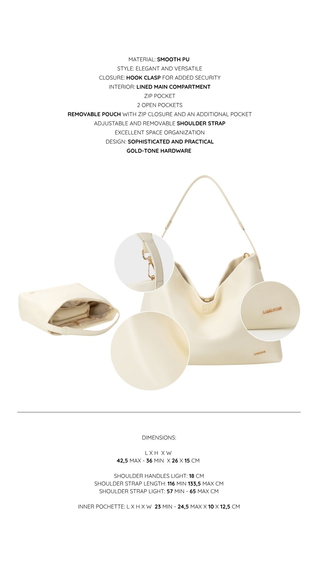 Shopper bag RUBY - MILK