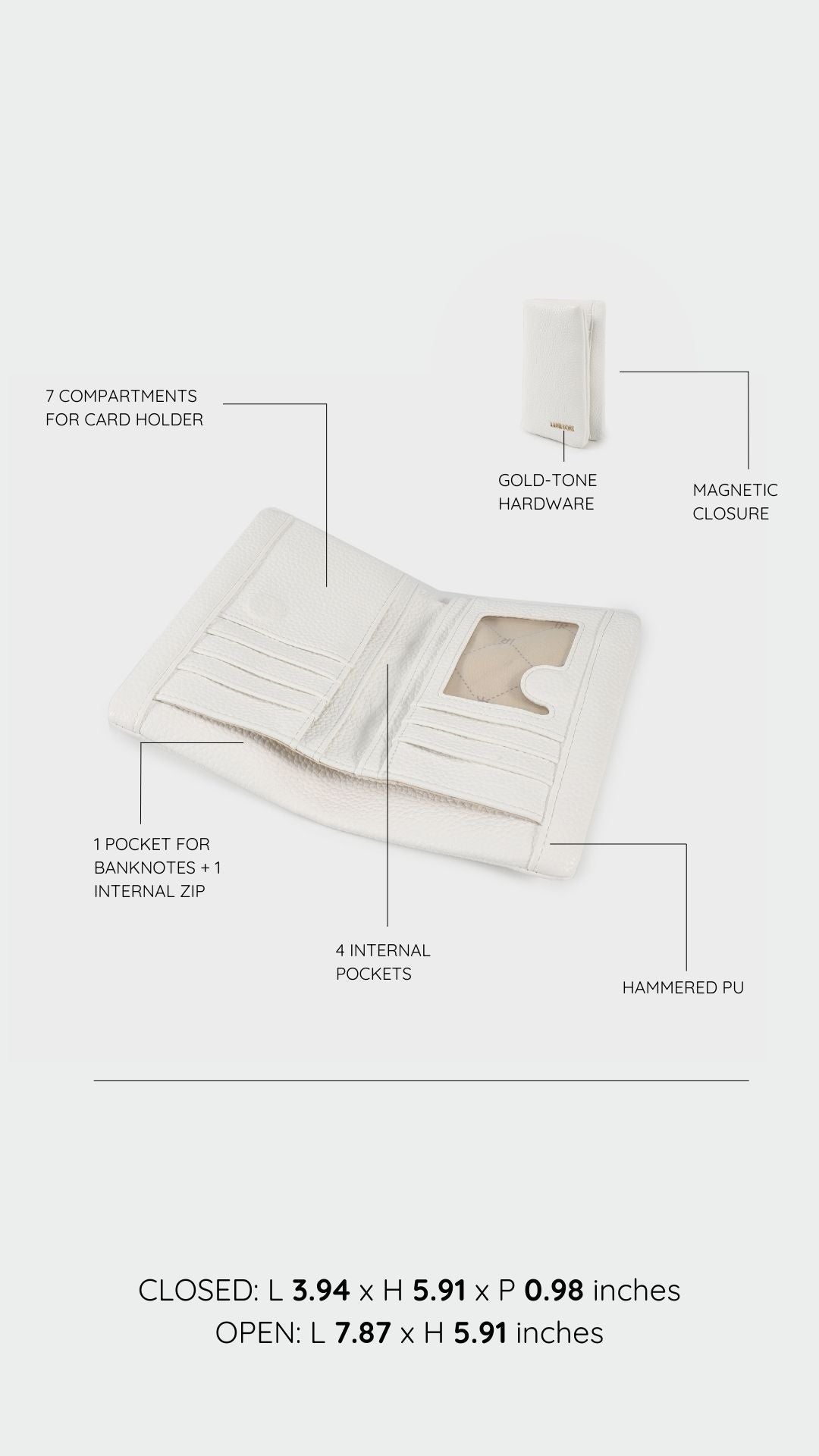 Portafoglio CHERYL BIG - WHITE