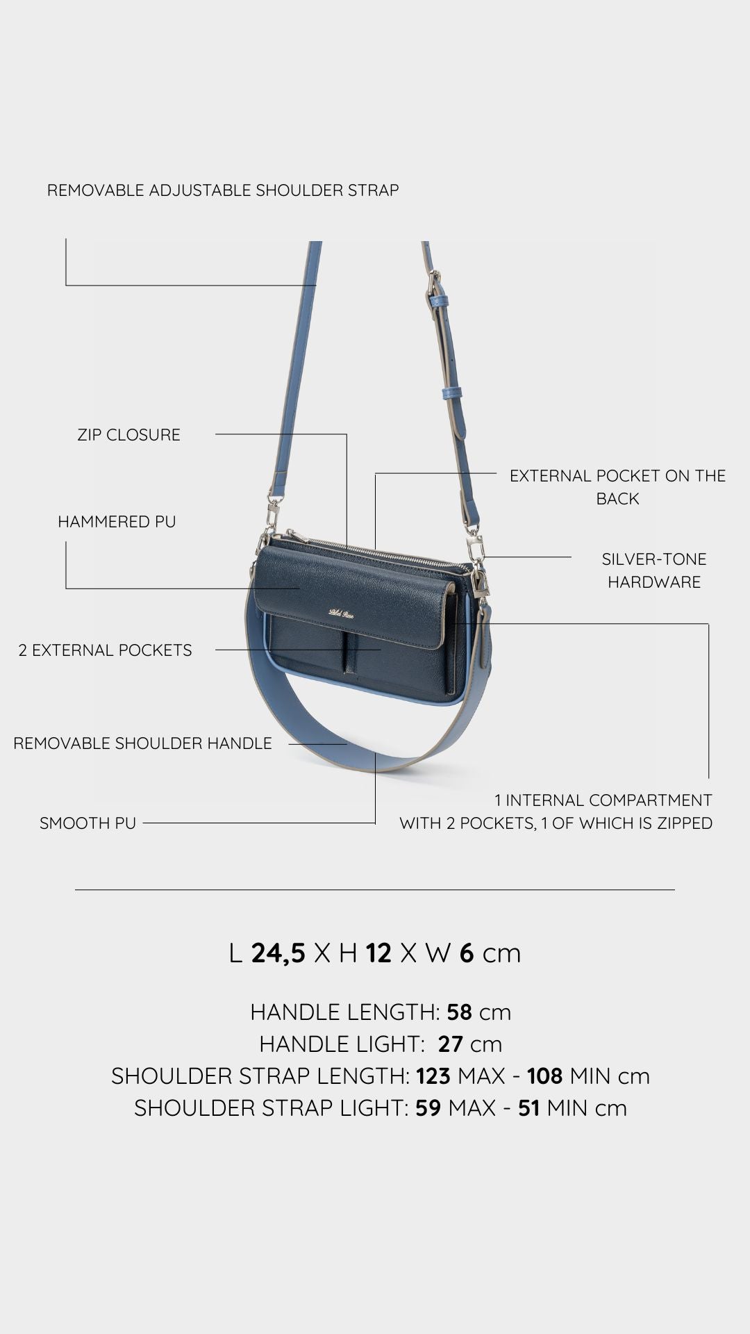 Borsa a spalla SABRINA - BLUE
