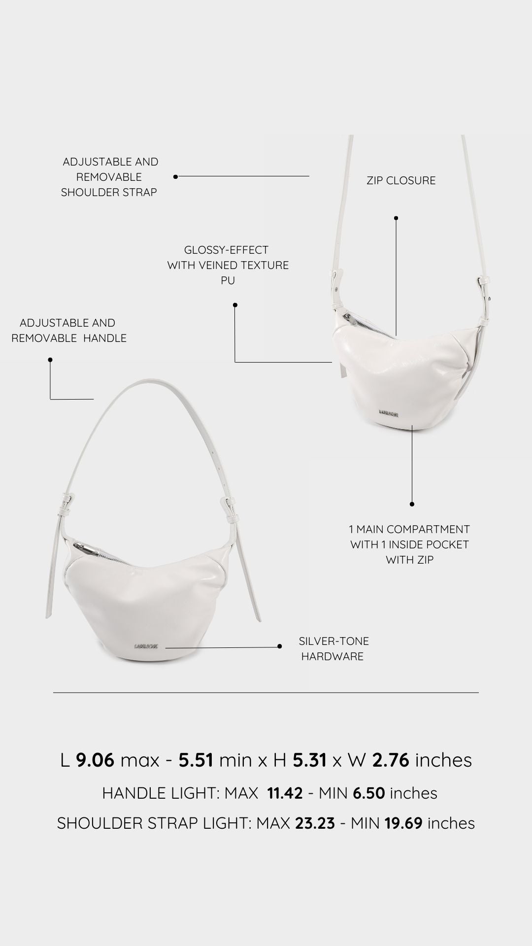 Borsa a spalla PENNY - WHITE