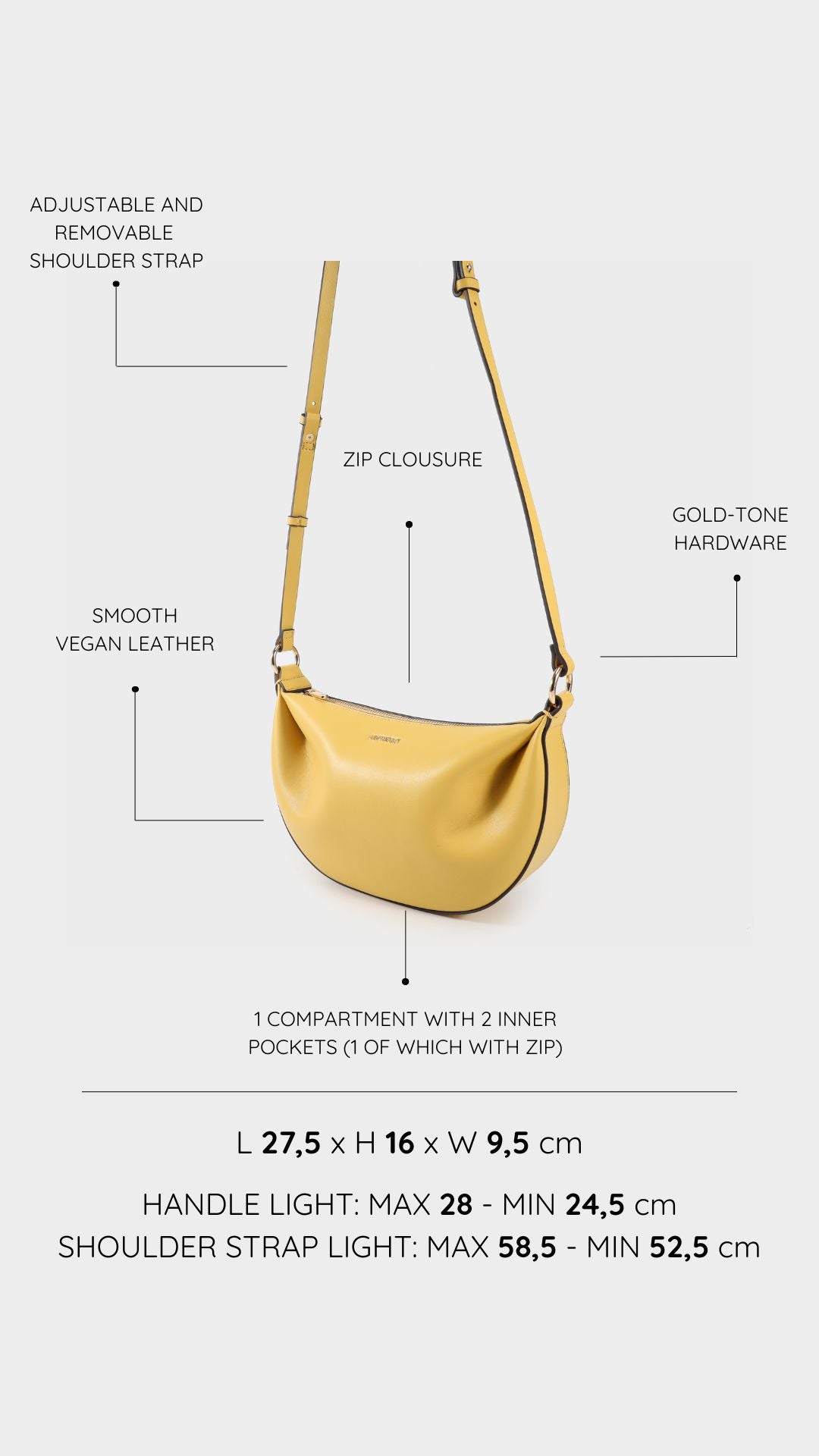 Borsa a spalla ARYA - YELLOW