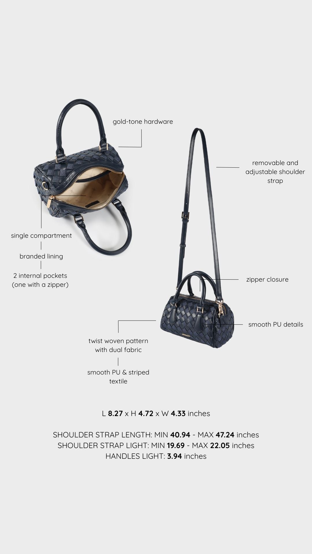 Borsa a mano TWIST- BLUE