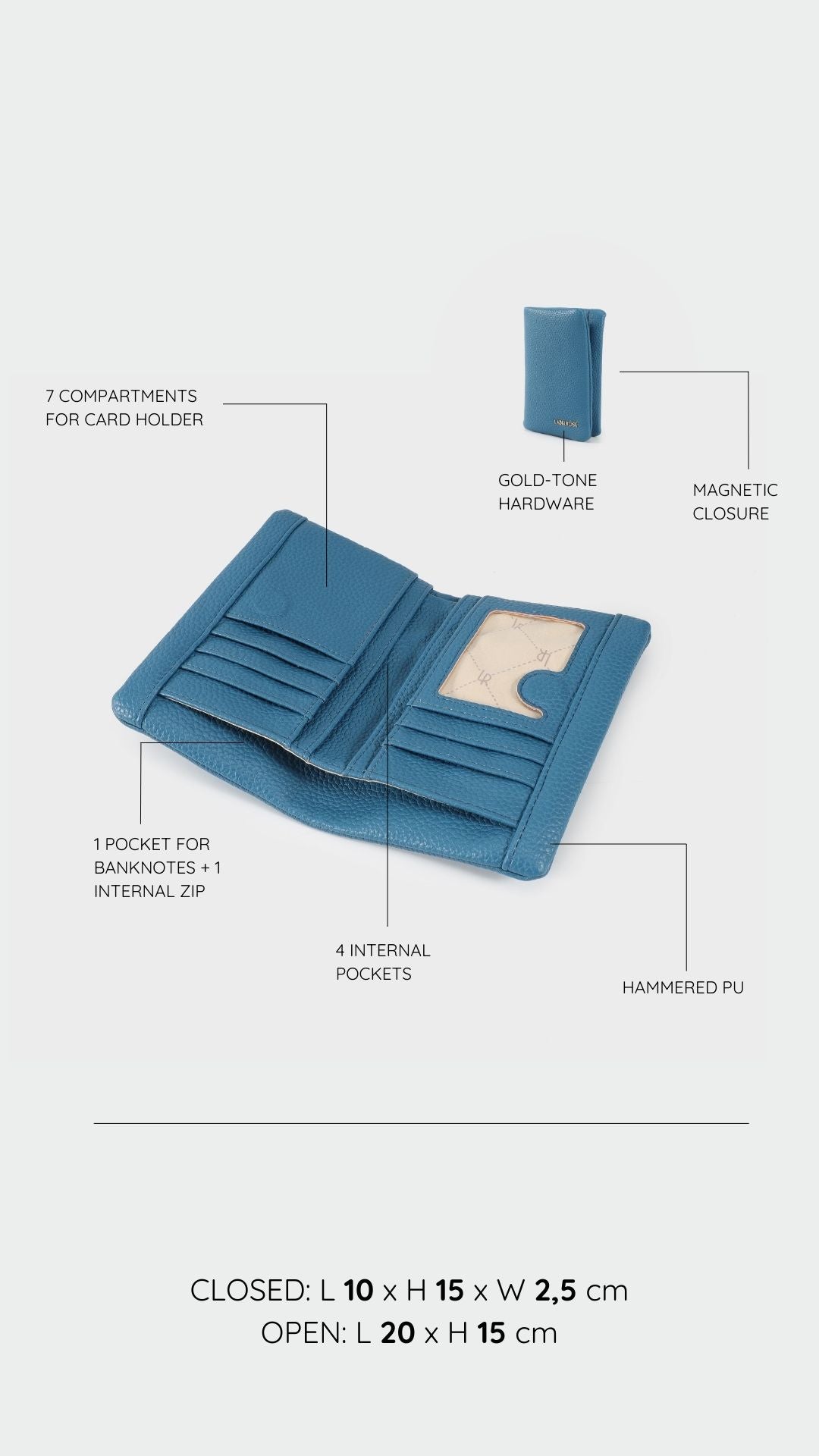 Portafoglio CHERYL BIG - TEAL