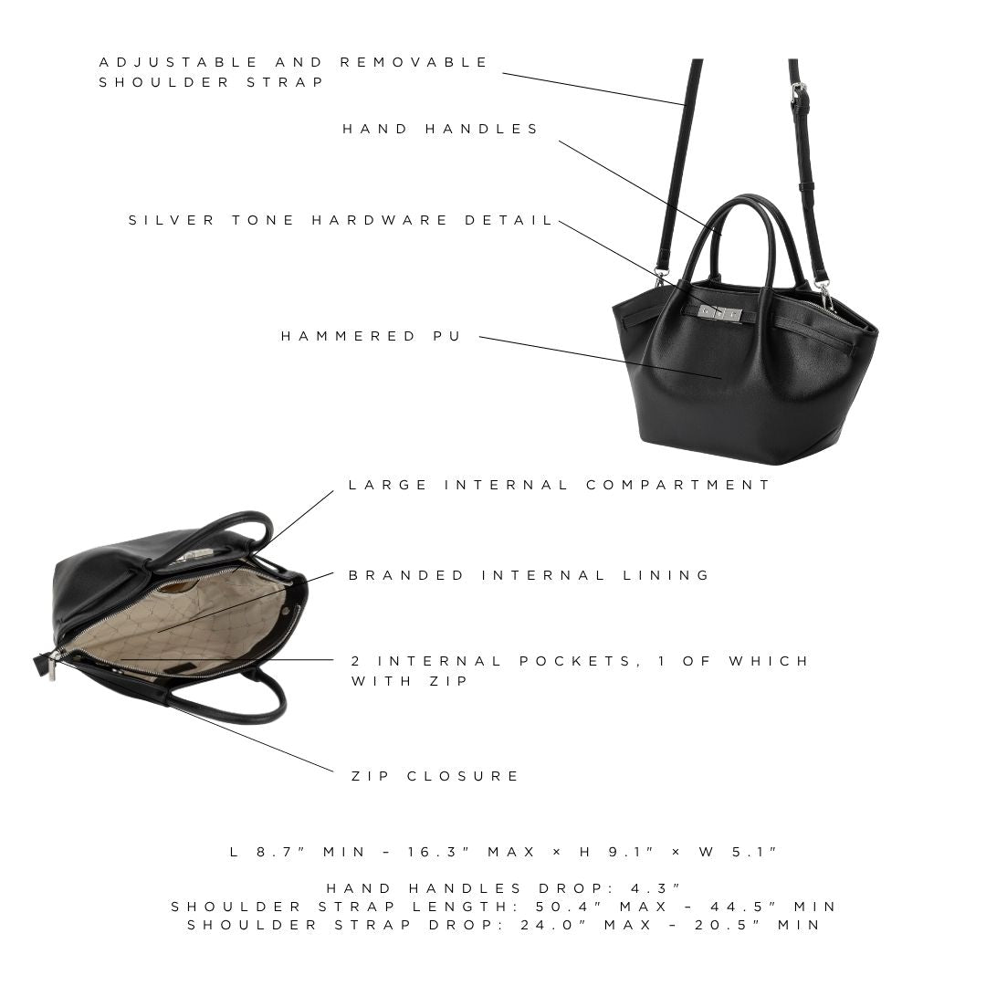 Borsa a mano BRIELLE SMALL - BLACK SILVER