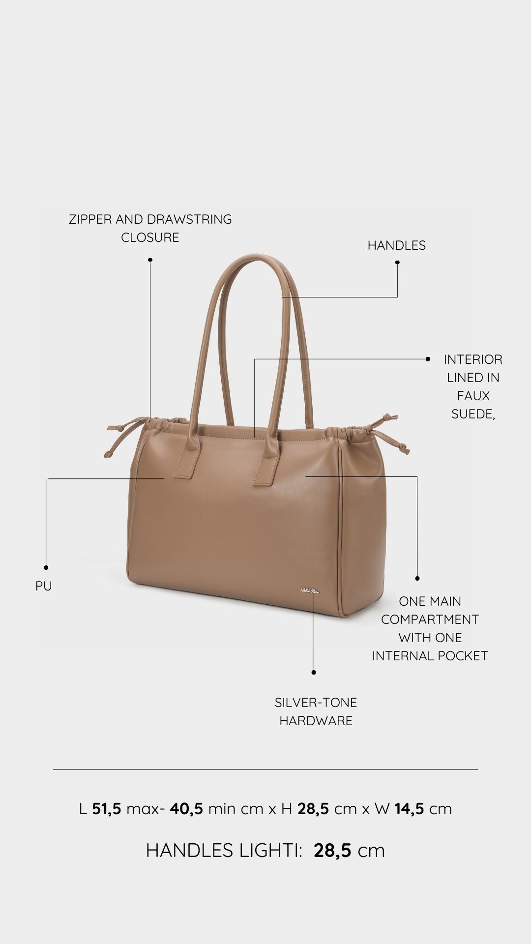 Borsa a spalla SKYLER - TAUPE