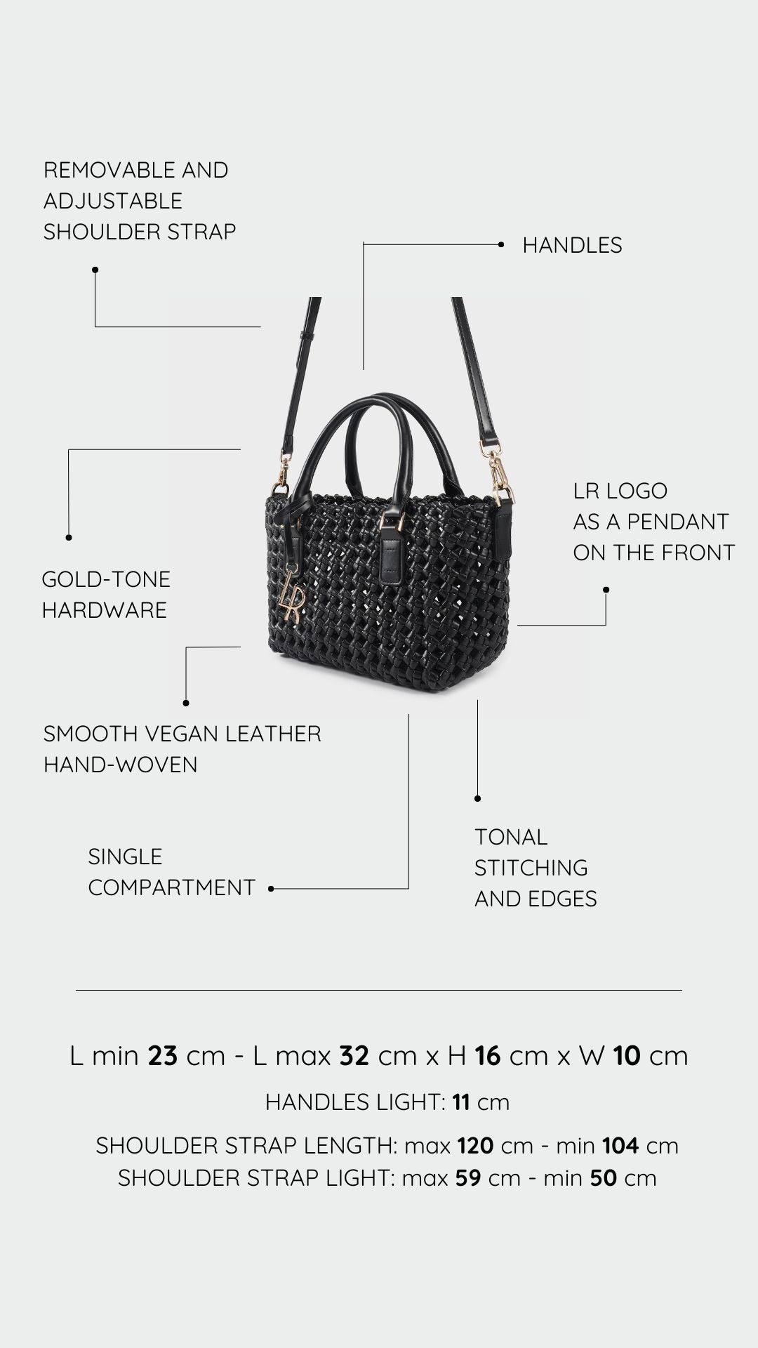 Borsa a tracolla YVETTE - BLACK