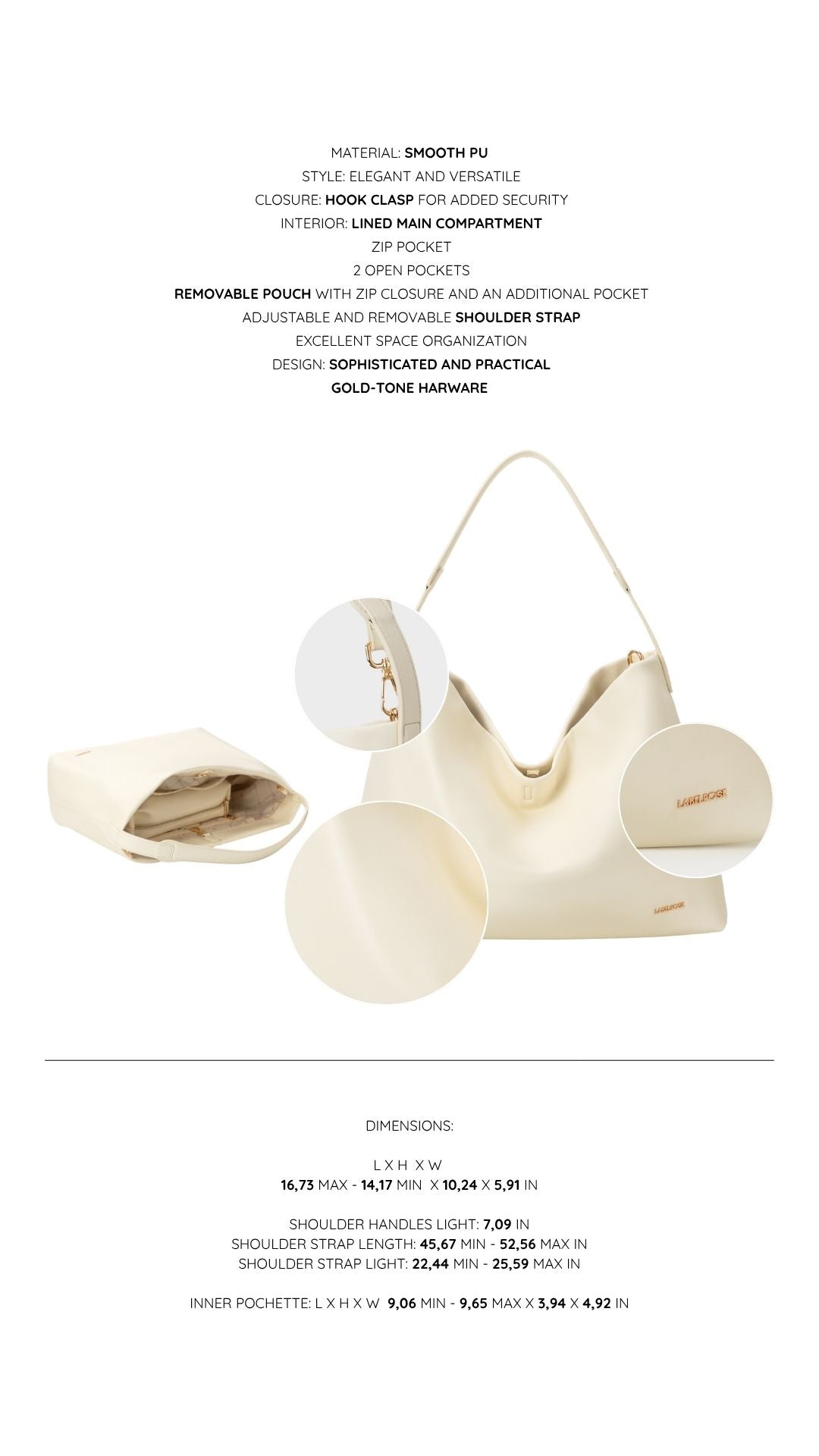 Shopper bag RUBY - MILK