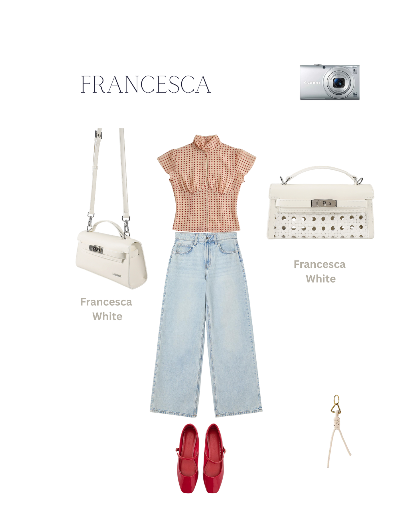 Borsa a mano FRANCESCA - WHITE