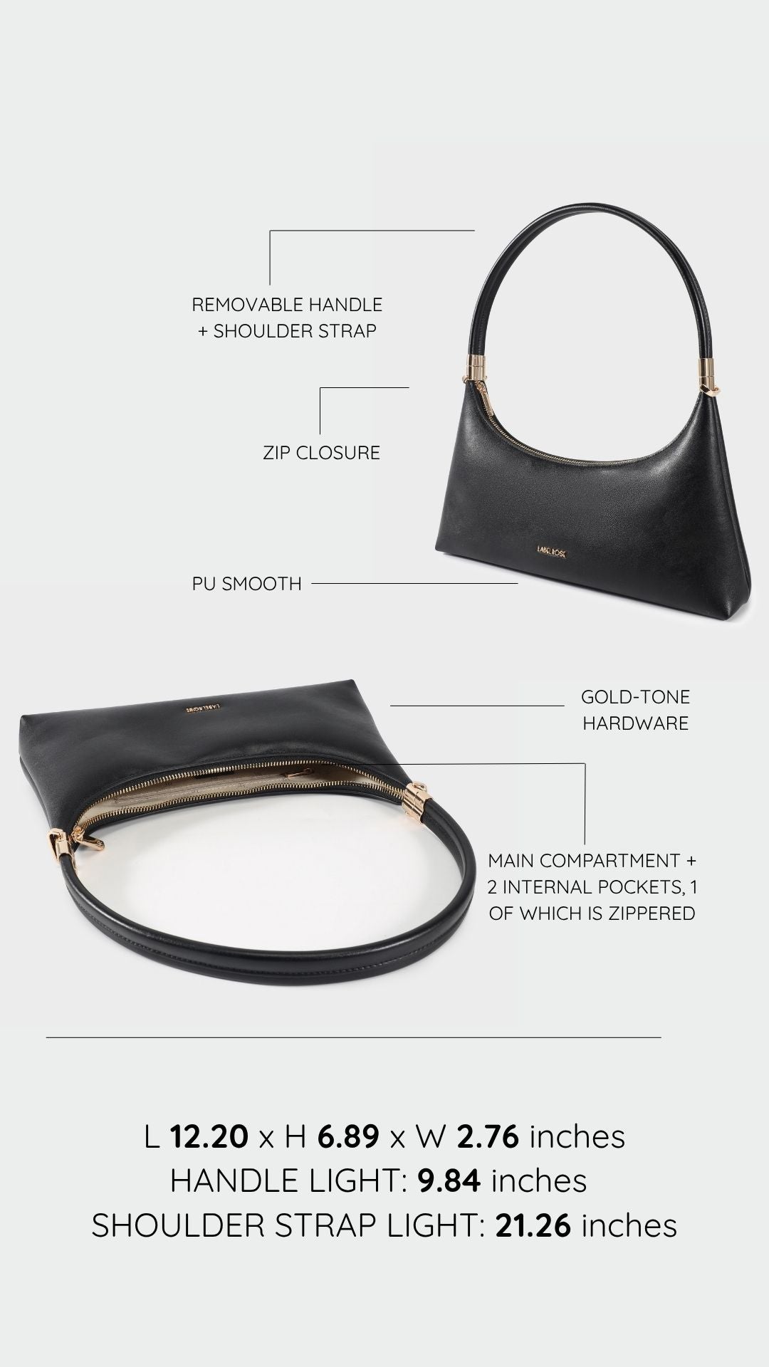 Borsa a spalla MAIA - BLACK
