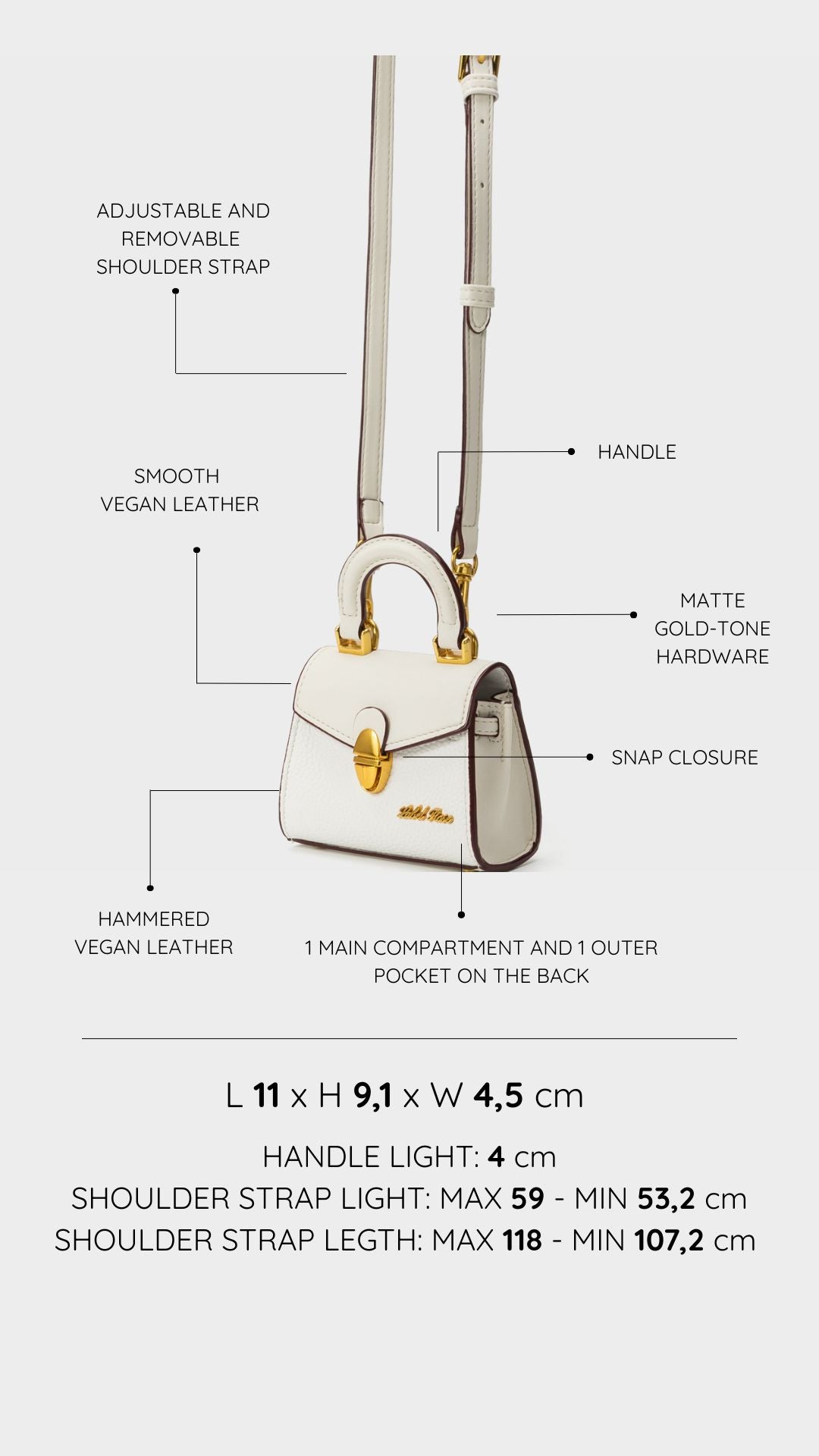 Mini bag KITTY - WHITE