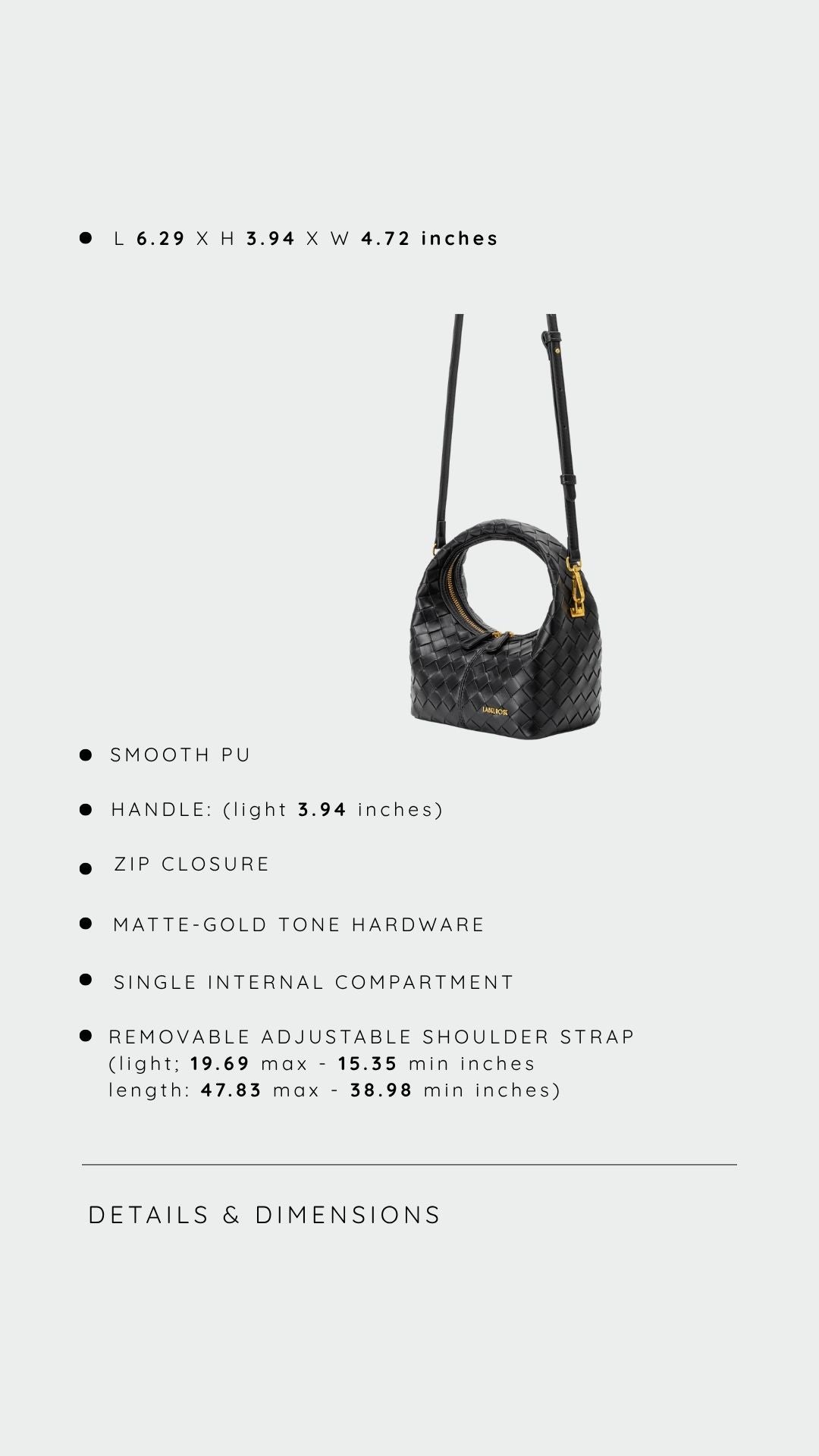 WEAVE ICON hand bag - BLACK