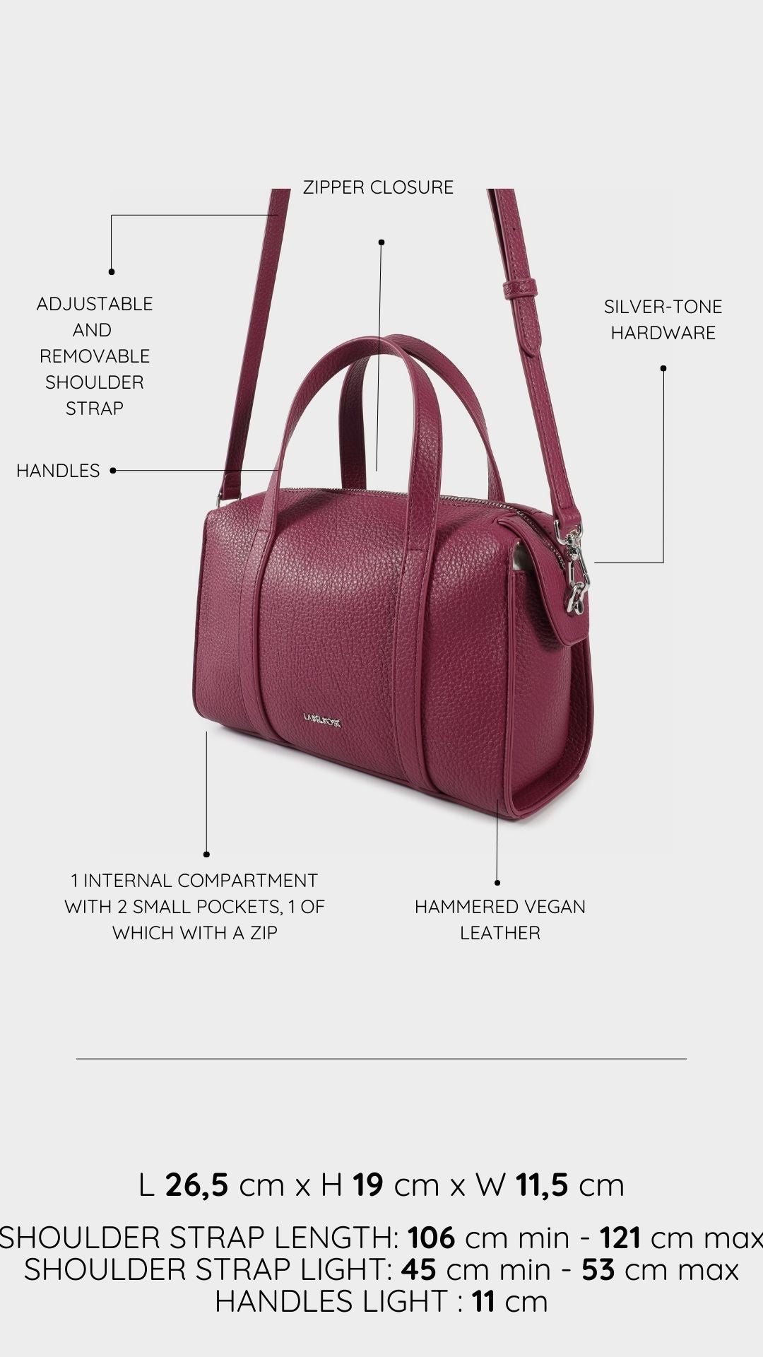 Borsa bauletto ELLEN - PLUM