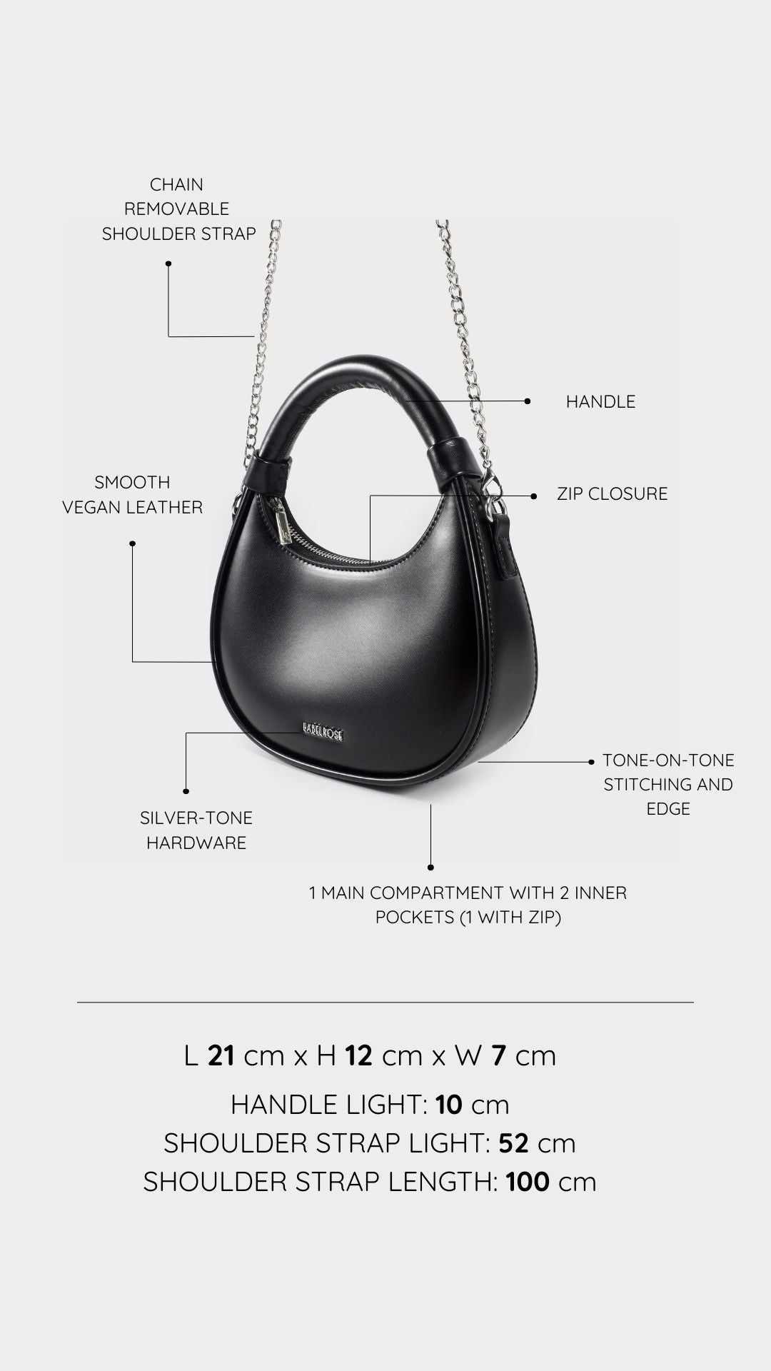 Mini bag a mano LADY - BLACK