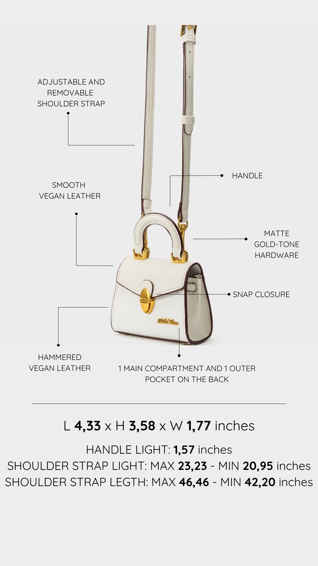 Mini bag KITTY - WHITE