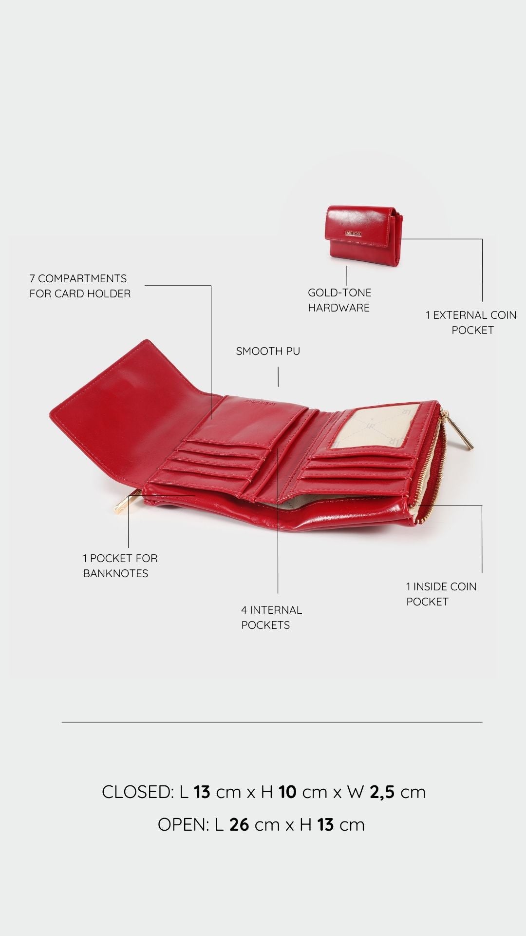 Portafoglio FANNY WALLET - RED