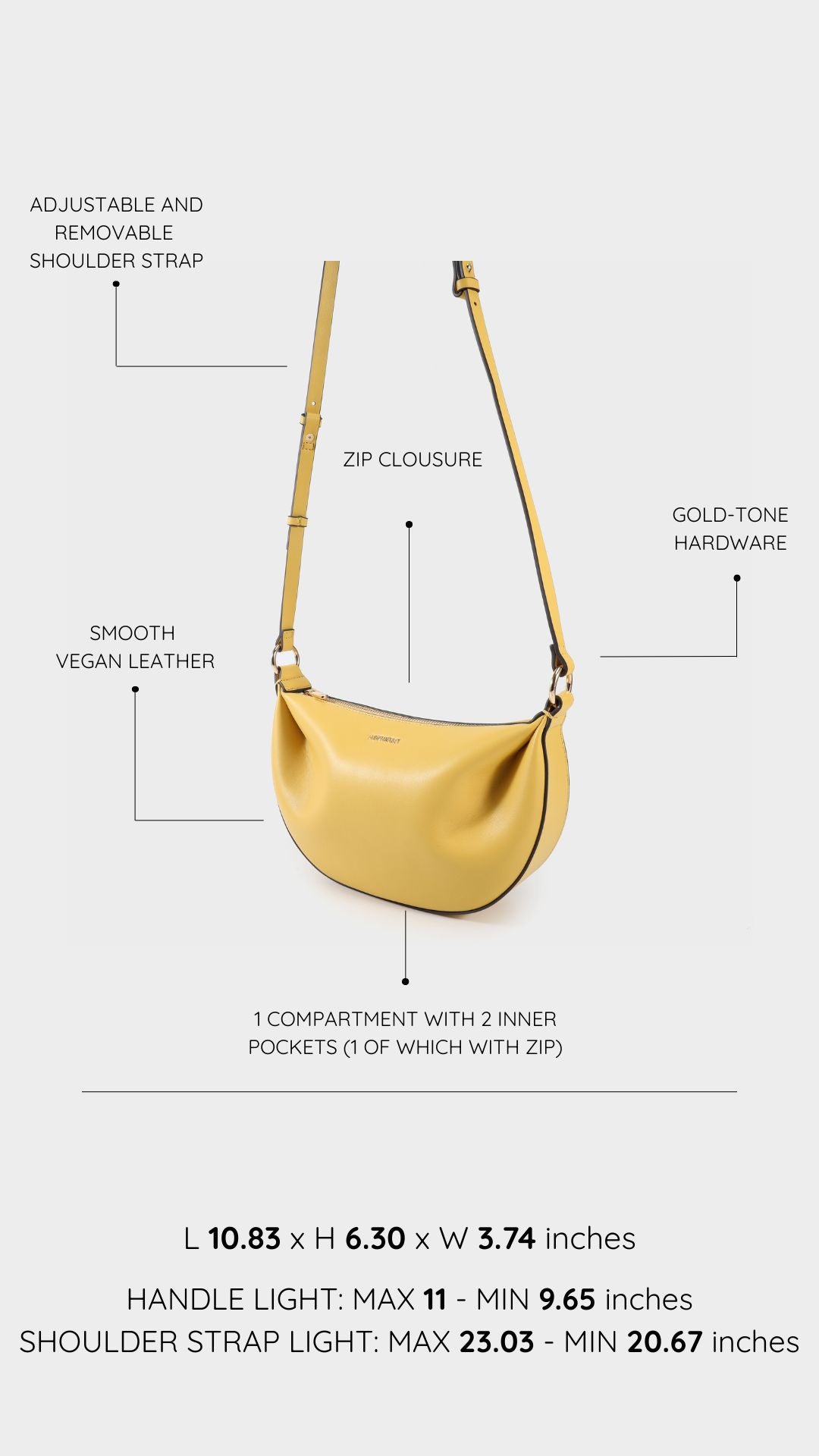 Borsa a spalla ARYA - YELLOW