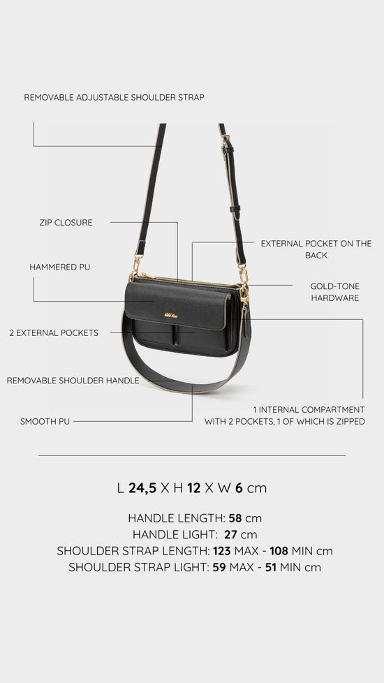 Borsa a spalla SABRINA - BLACK GOLD