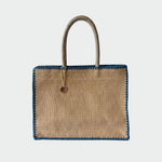 Azure straw bag - TURQUOISE