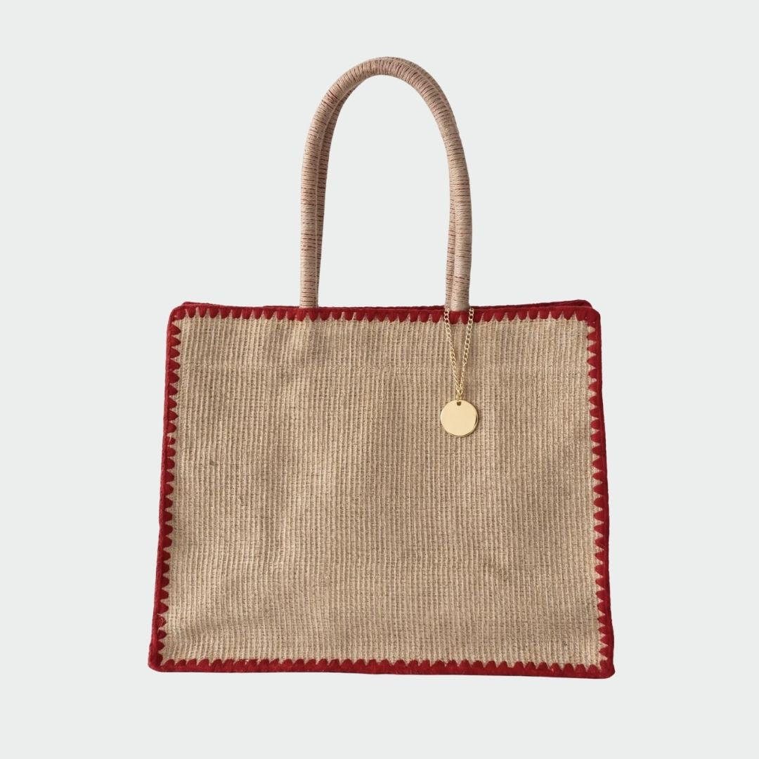 AZURE straw bag - RED