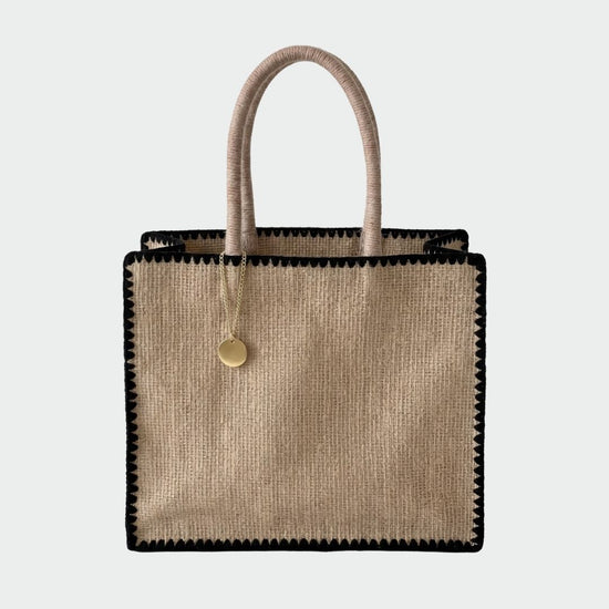 AZURE straw bag - BLACK