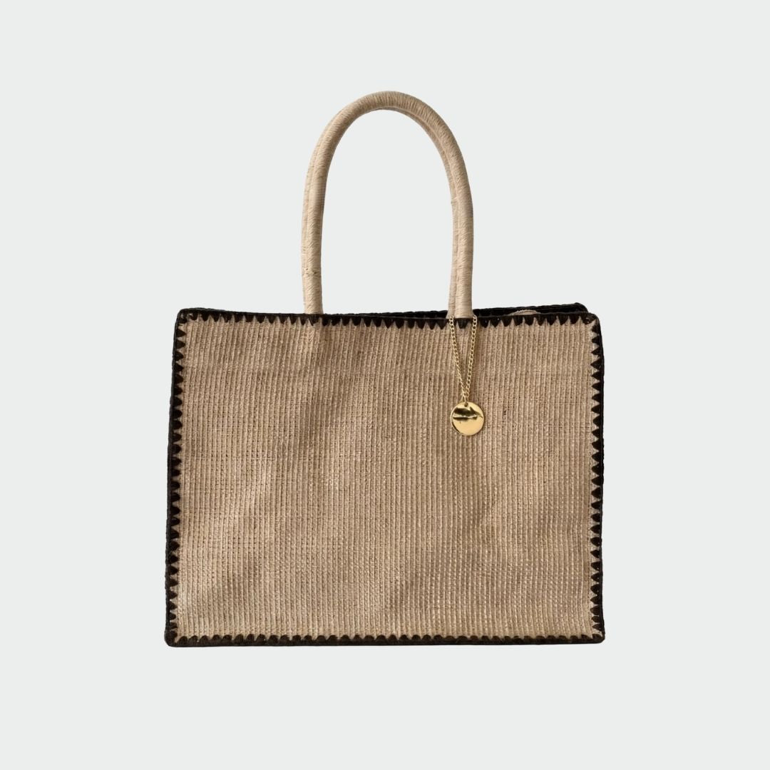 AZURE straw bag - DARK GREEN