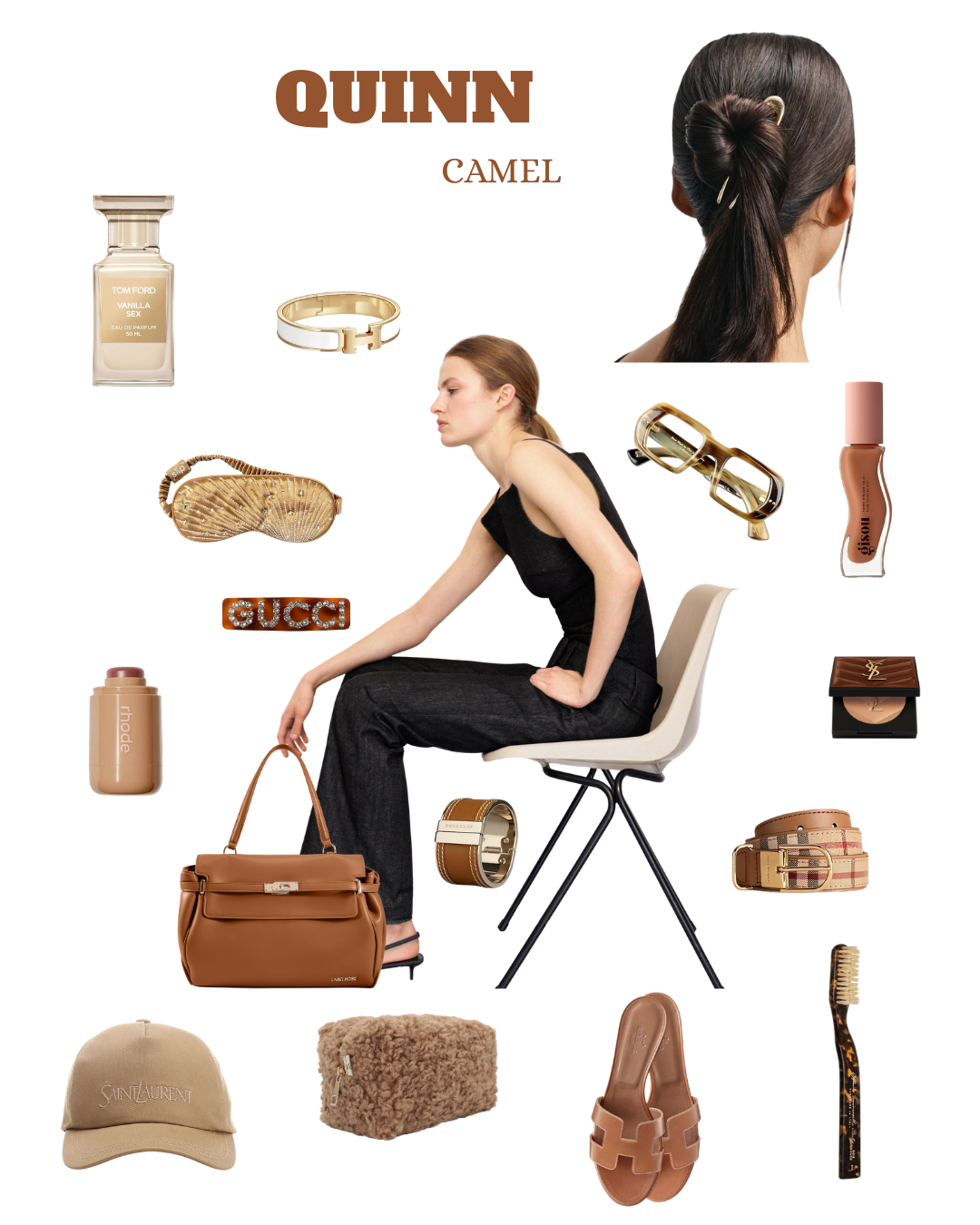 Borsa a tracolla QUINN- CAMEL