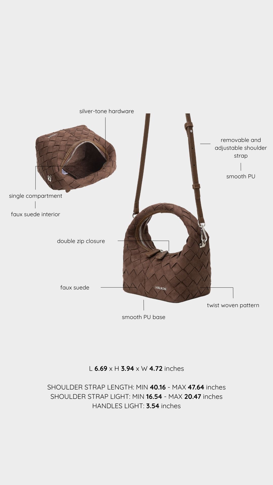 Borsa a mano WEAVE - CHOCOLATE